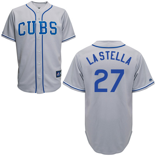 Tommy La Stella #27 Youth Baseball Jersey-Chicago Cubs Authentic 2014 Road Gray Cool Base MLB Jersey
